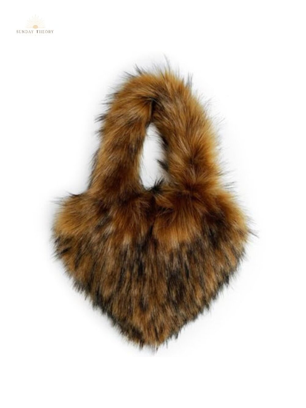 Heart Shaped Faux Fur Shoulder Bag Fluffy Purse for Women Soft Y2K Handbag